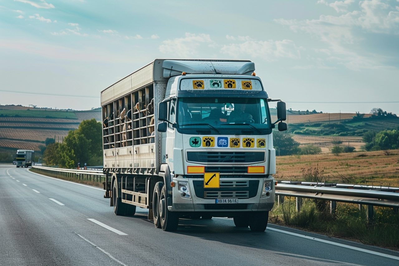 Transport de moutons dans un camion