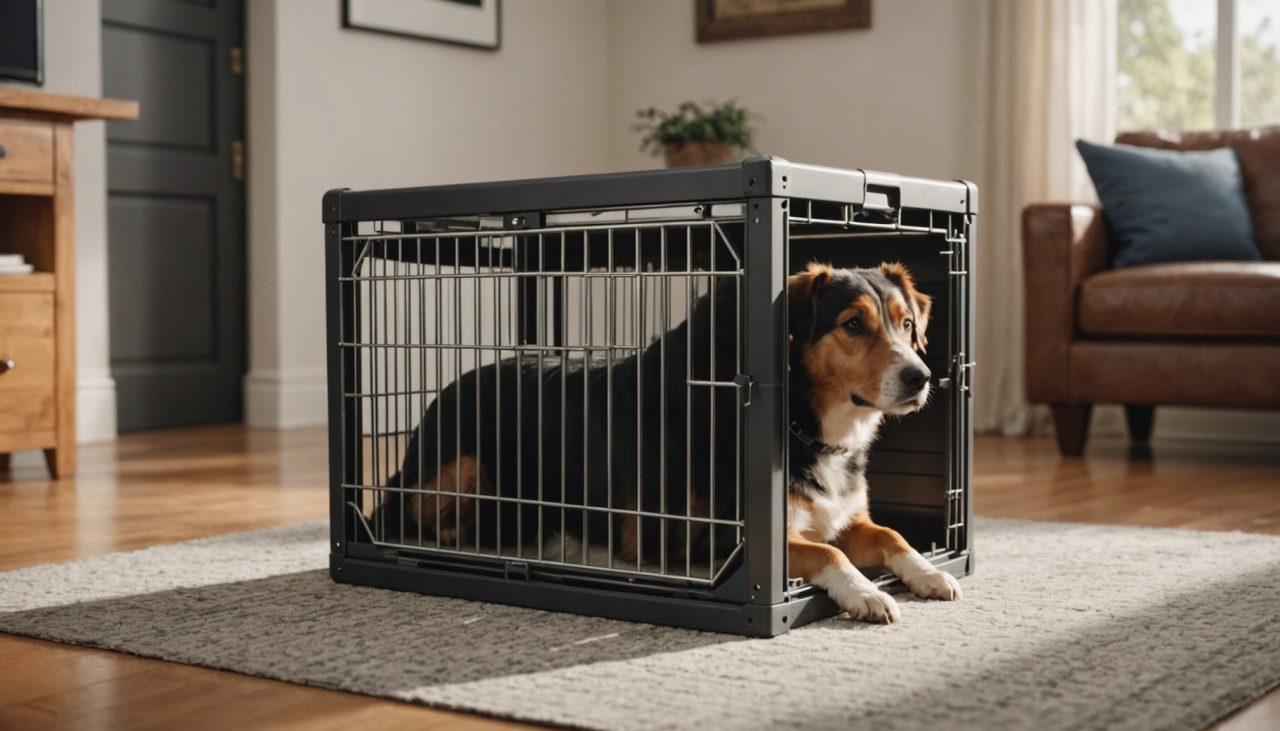 Cage confortable pour le transport d'un chien